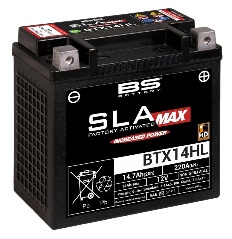 BS Battery Fabrikkaktivert vedlikeholdsfritt maks SLA-batteri - BTX14HL