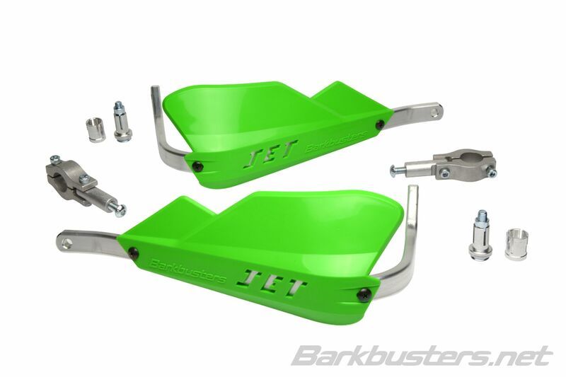 Barkbusters 핸드 가드 킷 제트 설치 2 점 오른쪽 핸들 바 팁 Ø22mm 녹색