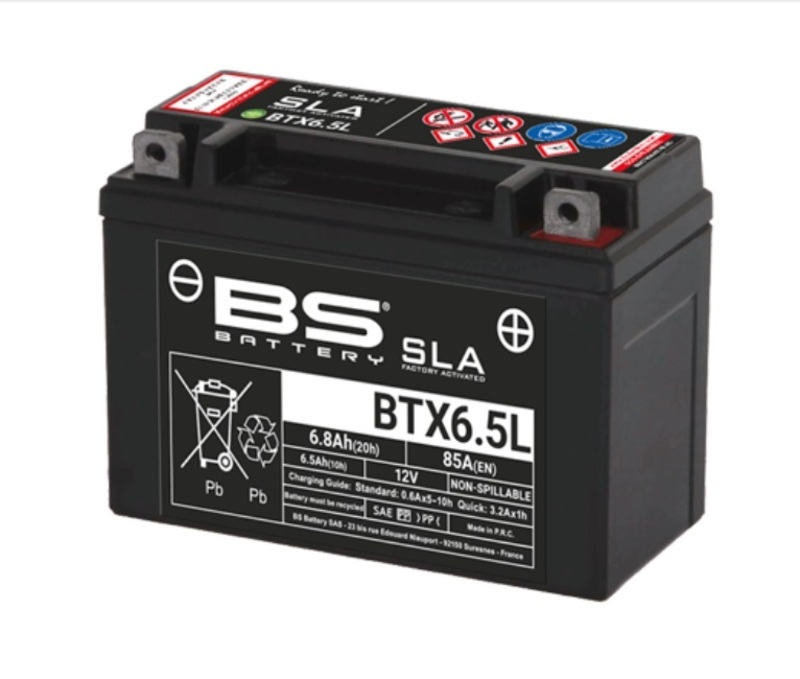 BS Battery Batterie SLA sans entretien activée usine - BTX6.5L