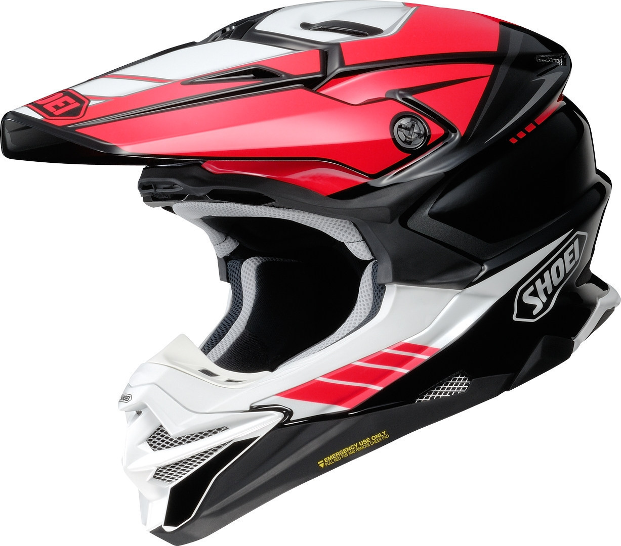 Shoei VFX-WR 06 Jammer Motocross Helm, schwarz-weiss-rot, Größe L