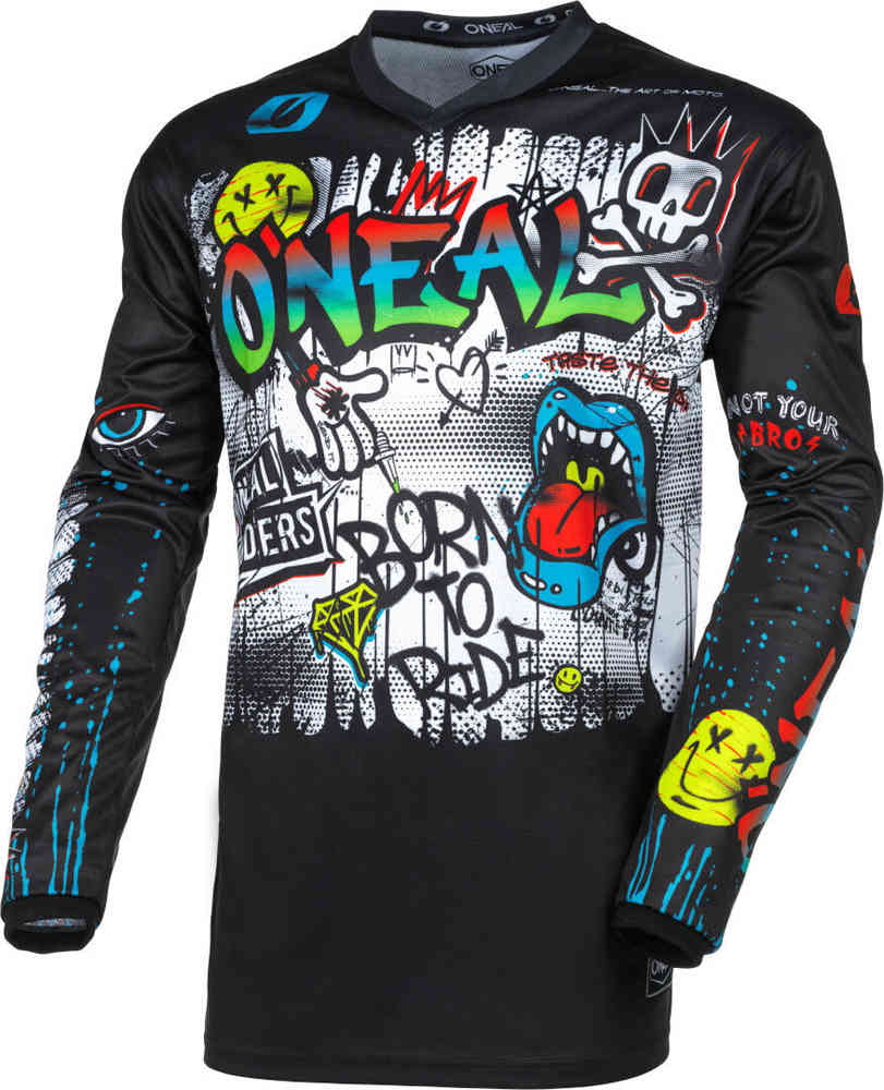Oneal Element Rancid Camisa Motocross preta/multicolorida