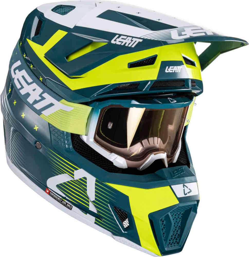 Leatt 7.5 V24 Stripes 고글이 달린 모토크로스 헬멧