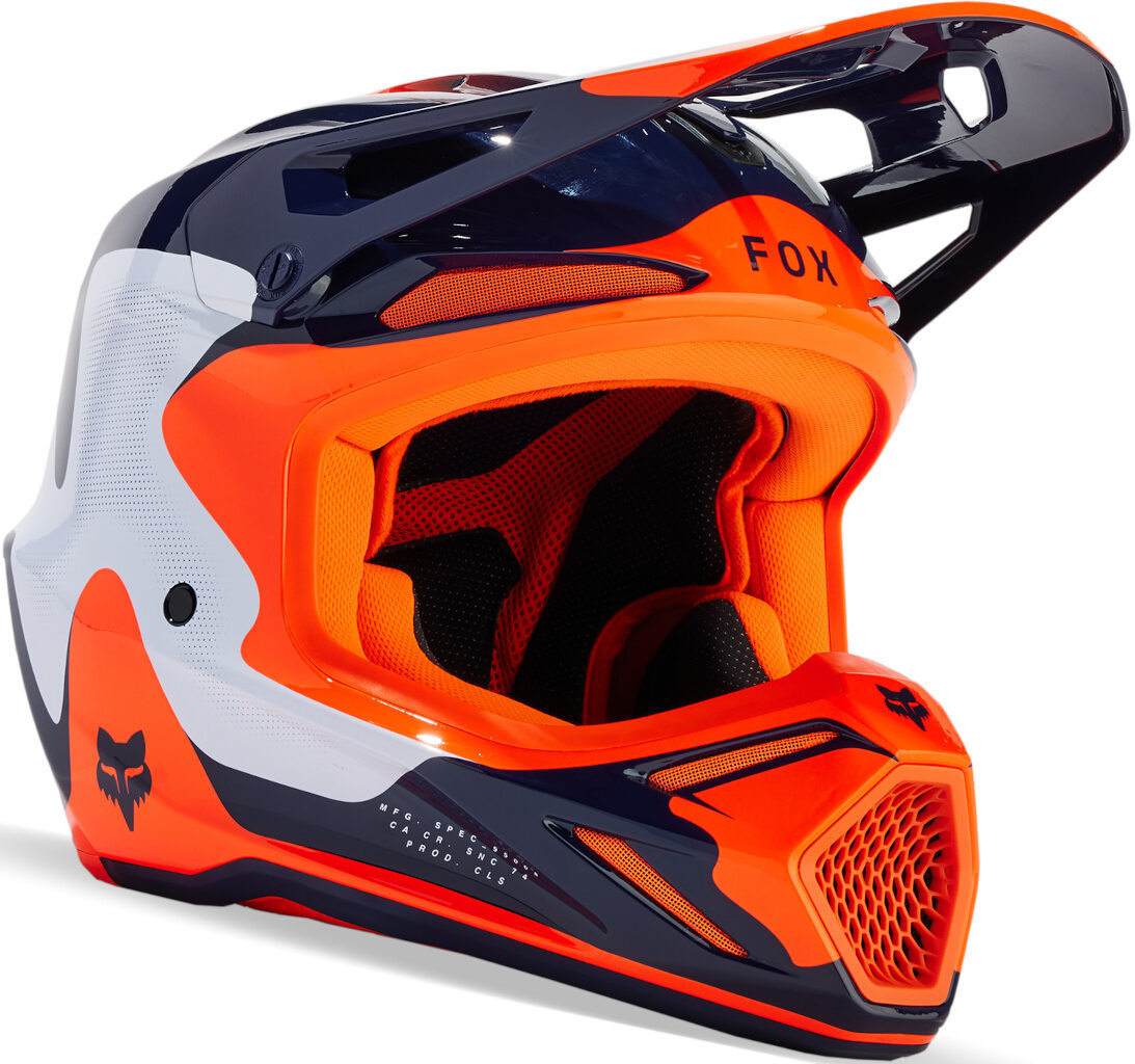 FOX V3 Revise MIPS Motocross Helm, blau-orange, Größe XS