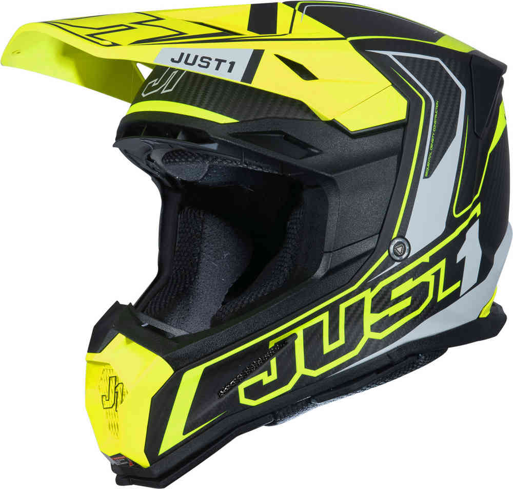 Just1 J22 Carbon Fluo 2.0 Motocross hjelm