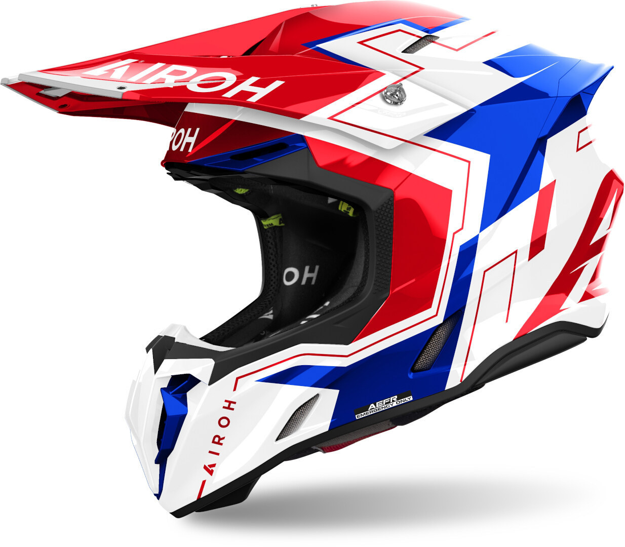 Airoh Twist 3 Dizzy Motocross Helm, weiss-rot-blau, Größe 2XL
