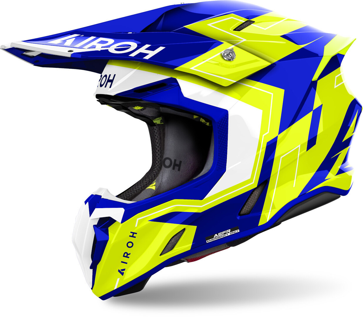 Airoh Twist 3 Dizzy Motocross Helm, blau-gelb, Größe L