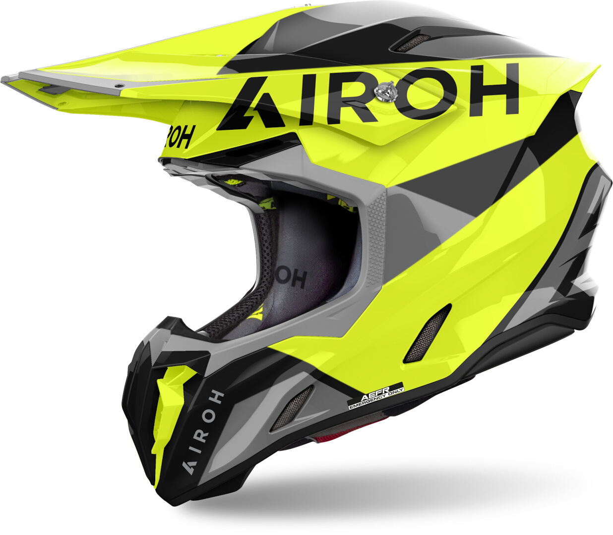 Airoh Twist 3 King Motocross Helm, schwarz-grau-gelb, Größe XS