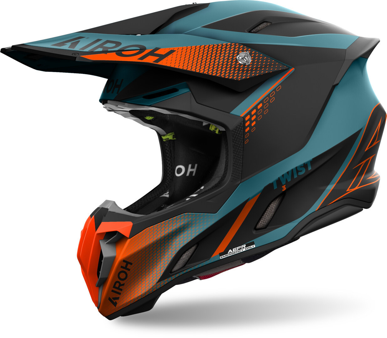 Airoh Twist 3 Shard Motocross Helm, blau-orange, Größe XL