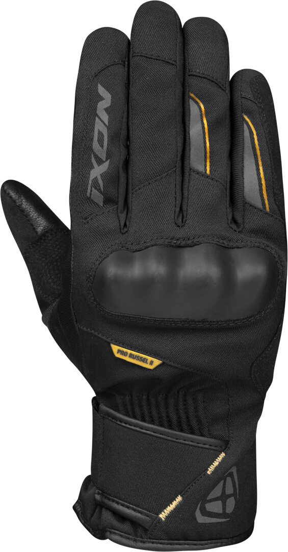 Ixon Pro Russel 2 wasserdichte Damen Winter Motorradhandschuhe, schwarz-gold, Größe M