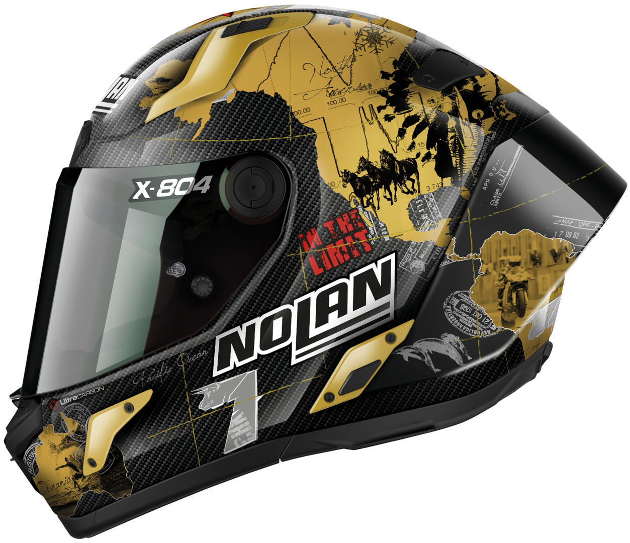 Zdjęcia - Kask motocyklowy Nolan X-804 RS Ultra Carbon Carlos Checa Gold Replica Hełm, czarny-złoty, 