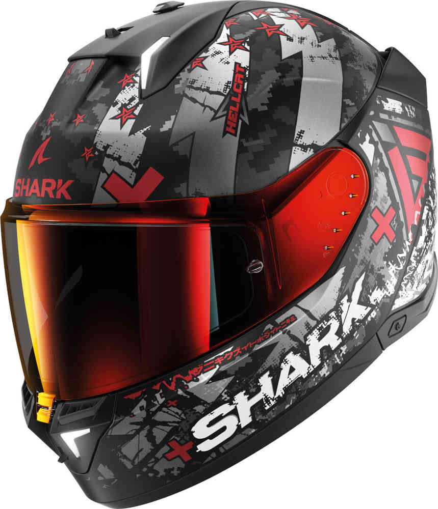 透明とダークグレーのシールド付Shark Skwal I3 Hellcat ヘルメット Mサイズ