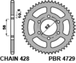 PBR Standard tannhjul i stål bak 4729 - 428