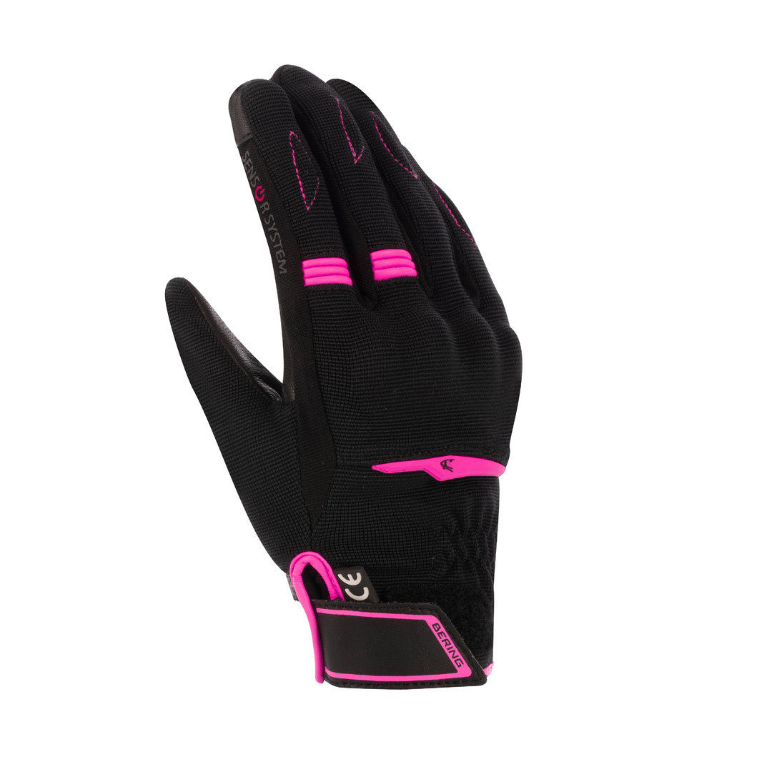 Bering Fletcher Evo Damen Motorrad Handschuhe, schwarz-pink, Größe S